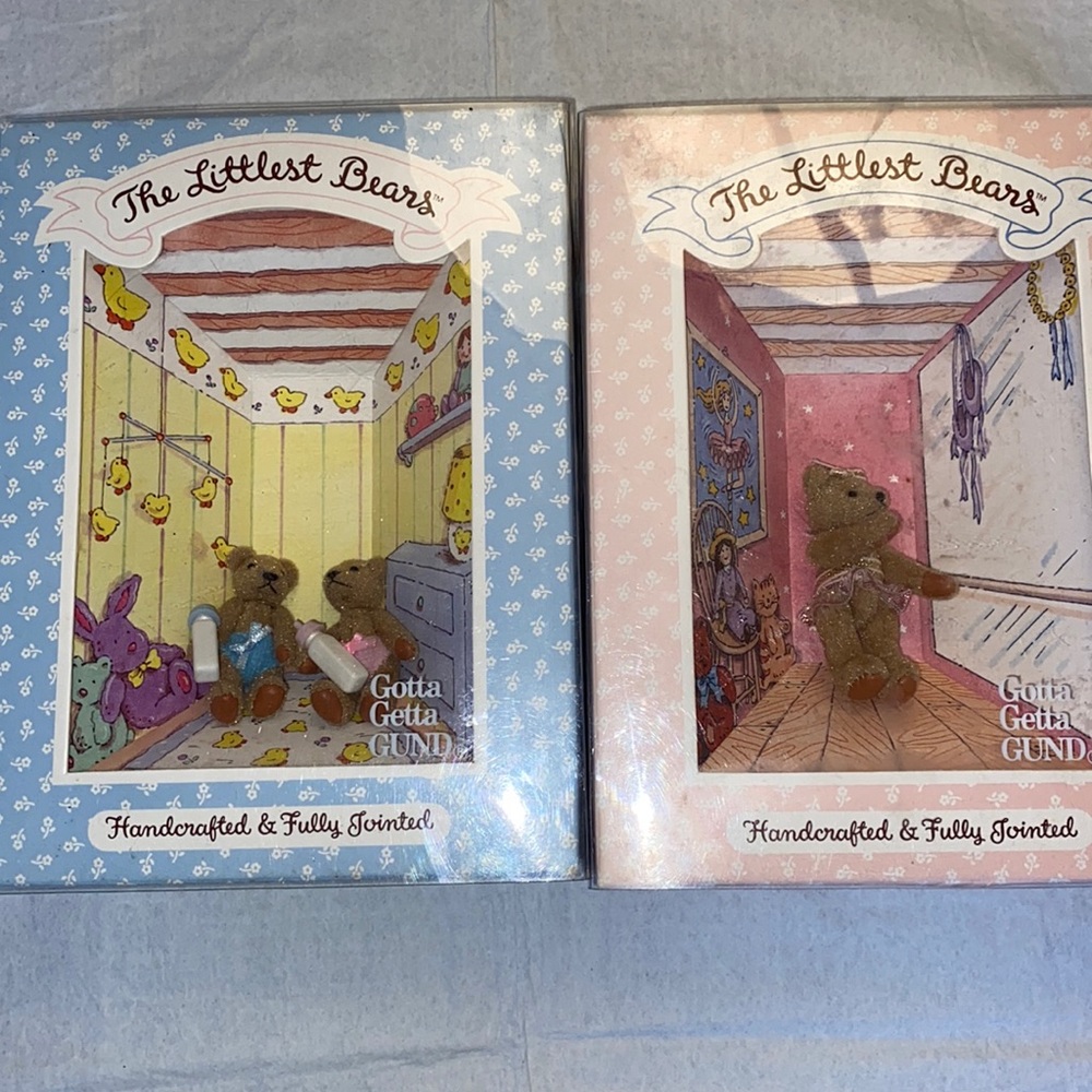 NIB Vintage Gund The Littlest Bears Set of Two in Original Box 1994